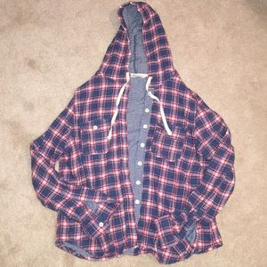 Vintage oversized hooded flannel!